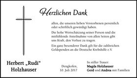 Traueranzeige Rudi Holzhauser