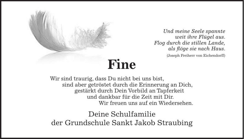 Traueranzeige Fine 