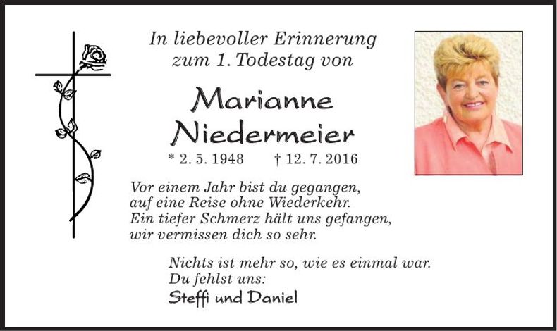 Traueranzeige Marianne Niedermeier