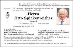 Traueranzeige Otto Spickenreither