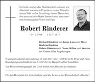 Traueranzeige Robert Rinderer