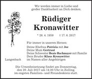 Traueranzeige Rüdiger Kronawitter