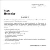 Traueranzeige Max Henszler