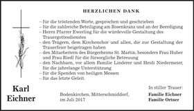 Traueranzeige Karl Eichner