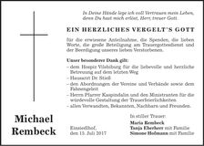 Traueranzeige Michael Rembeck