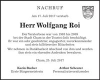 Traueranzeige Wolfgang Roi