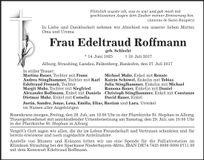 Traueranzeige Edeltraud Roffmann