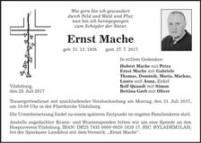 Traueranzeige Ernst Mache