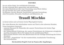 Traueranzeige Traudl Mischka