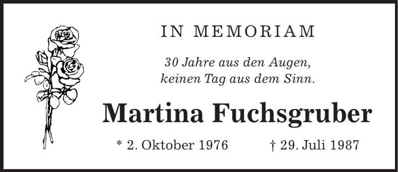 Traueranzeige Martina Fuchsgruber