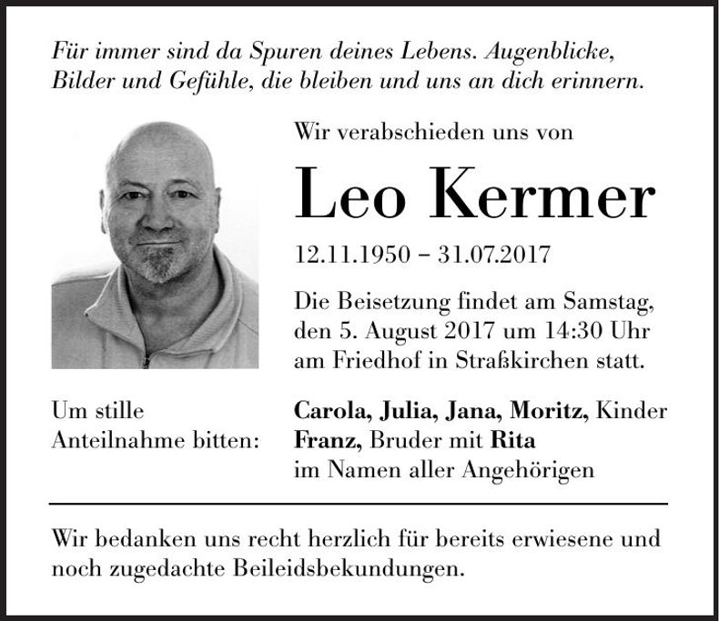 Traueranzeige Leo Kermer