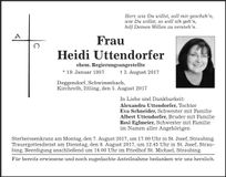 Traueranzeige Heidi Uttendorfer