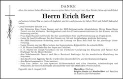 Traueranzeige Erich Berr