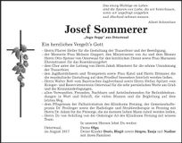 Traueranzeige Josef Sommerer