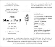 Traueranzeige Maria Fertl