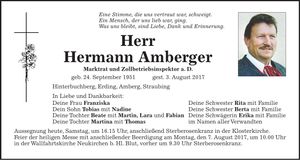 Traueranzeige Hermann Amberger