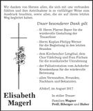 Traueranzeige Elisabeth Magerl