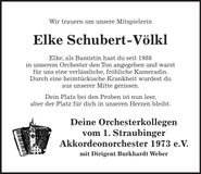 Traueranzeige Elke Schubert-Völkl