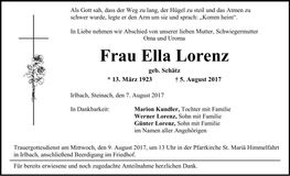 Traueranzeige Ella Lorenz