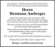 Traueranzeige Hermann Amberger