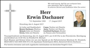 Traueranzeige Erwin Dachauer