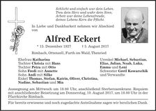 Traueranzeige Alfred Eckert