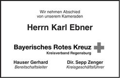 Traueranzeige Karl Ebner