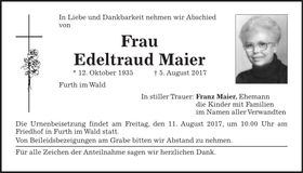 Traueranzeige Edeltraud Maier
