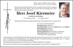 Traueranzeige Josef Kiermeier