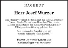 Traueranzeige Josef Wurzer