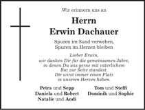 Traueranzeige Erwin Dachauer
