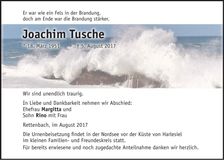 Traueranzeige Joachim Tusche