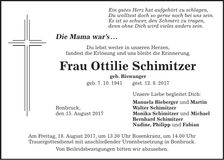 Traueranzeige Ottilie Schimitzer