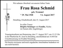Traueranzeige Rosa Schmid