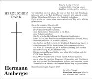 Traueranzeige Hermann Amberger