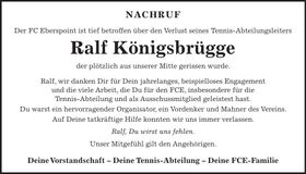 Traueranzeige Ralf Königsbrügge