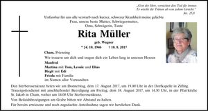 Traueranzeige Rita Müller