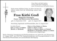 Traueranzeige Käthi Groß