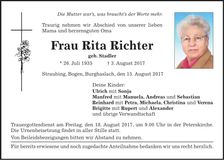 Traueranzeige Rita Richter