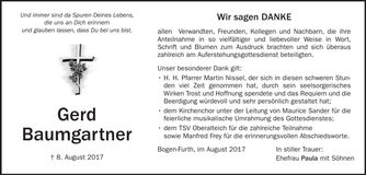 Traueranzeige Gerd Baumgartner