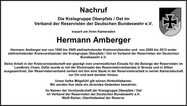 Traueranzeige Hermann Amberger