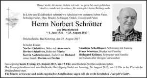 Traueranzeige Norbert Schrötter