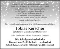 Traueranzeige Tobias Kerscher