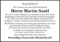 Traueranzeige Martin Santl