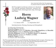 Traueranzeige Ludwig Wagner