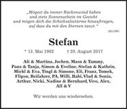 Traueranzeige Stefan Dimpfl
