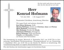 Traueranzeige Konrad Hofmann