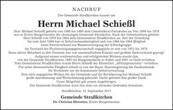 Traueranzeige Michael Schießl