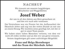 Traueranzeige Josef Weber