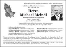 Traueranzeige Michael Meindl
